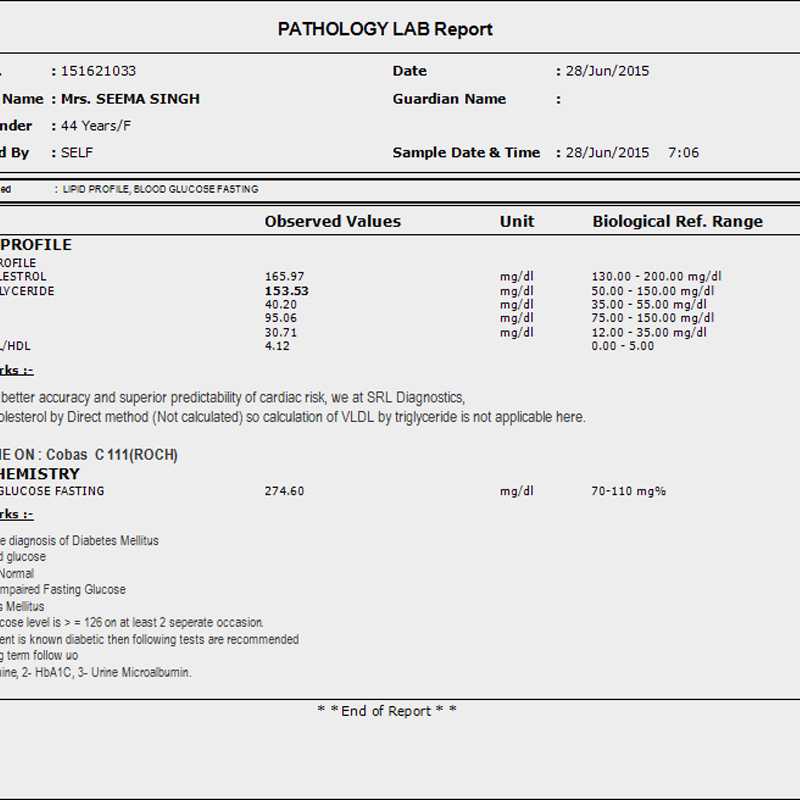 Pathology Sample Report